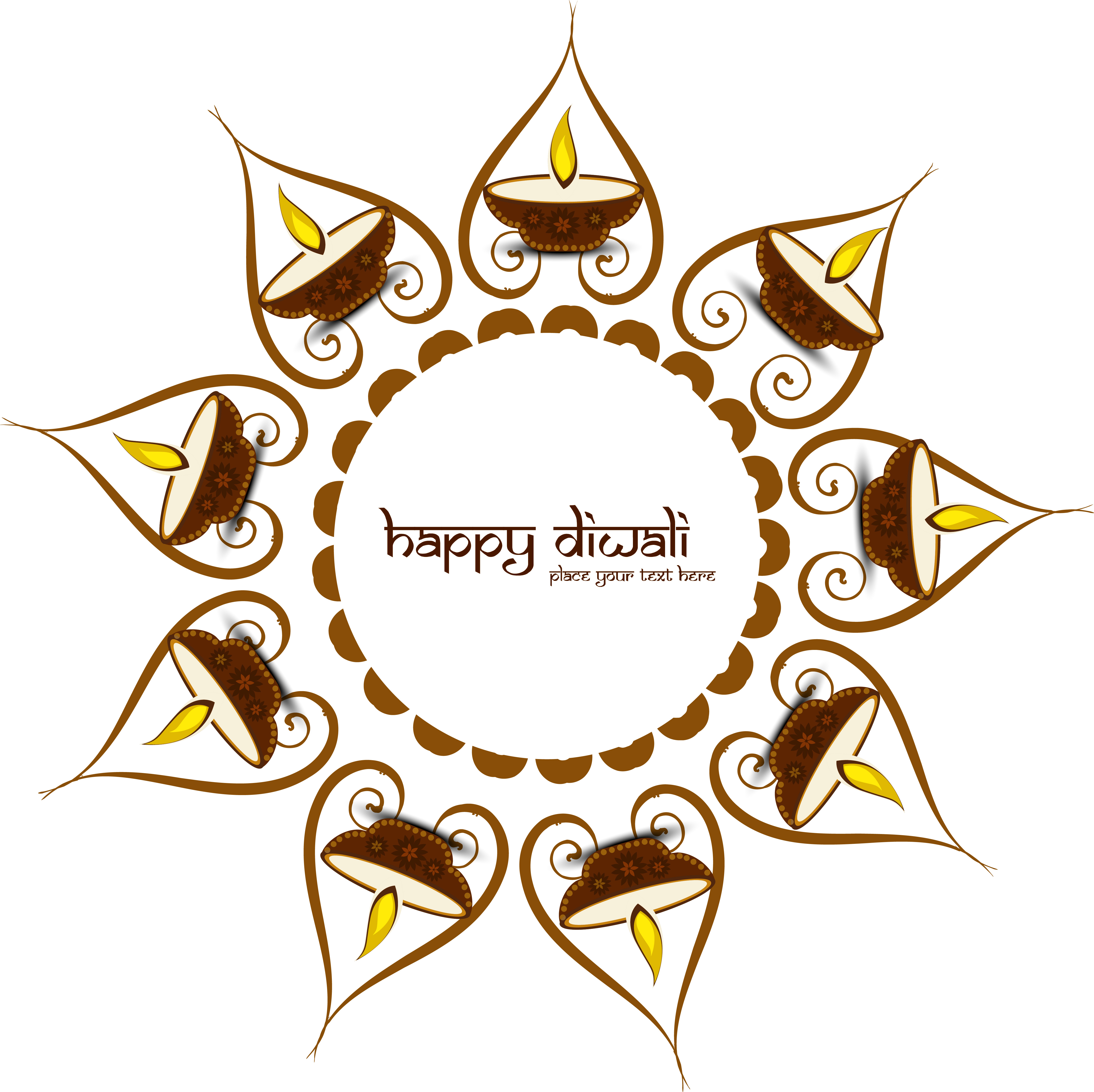 beautiful diwali diya art element vector background