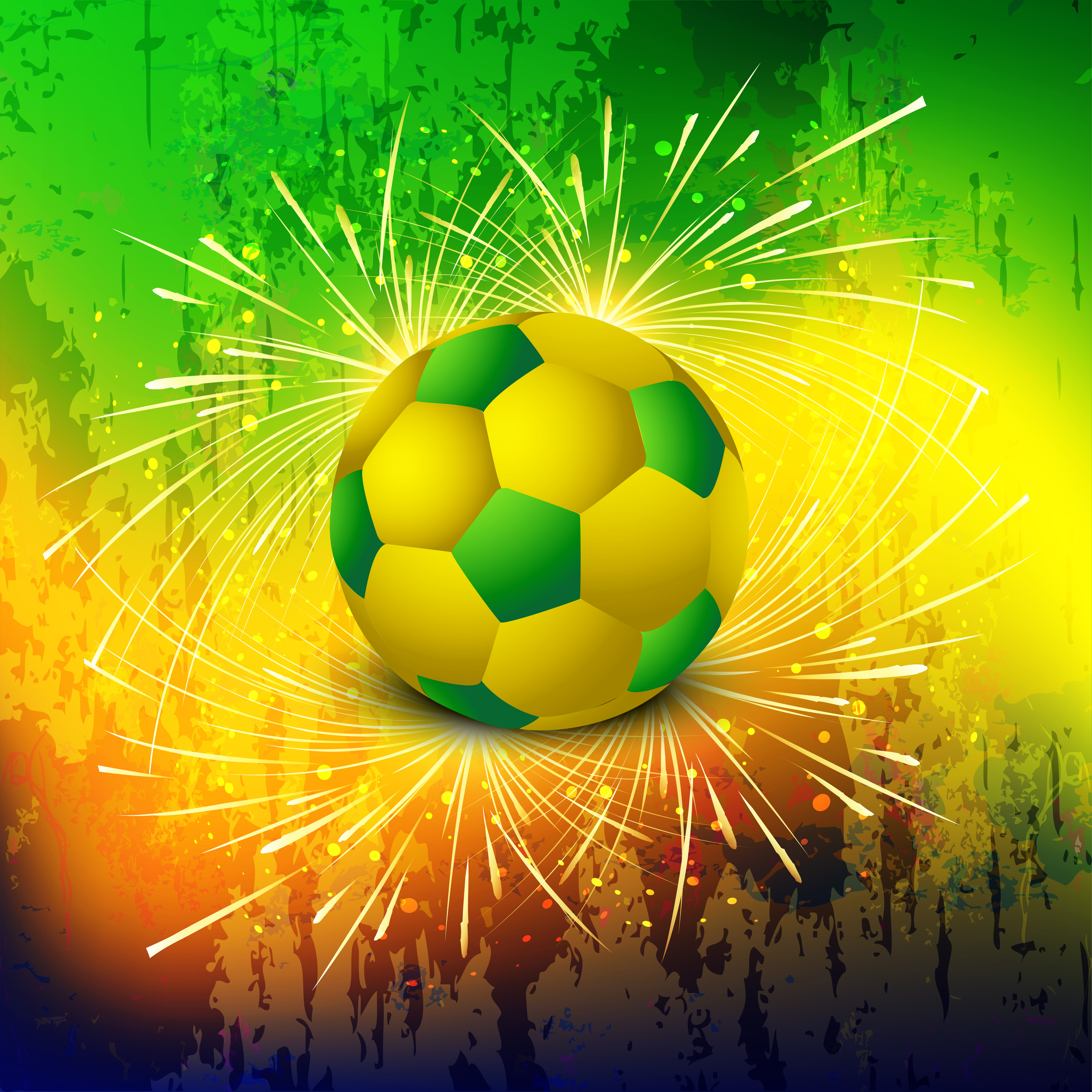 soccer beautiful texture with brazil colors grunge splash background