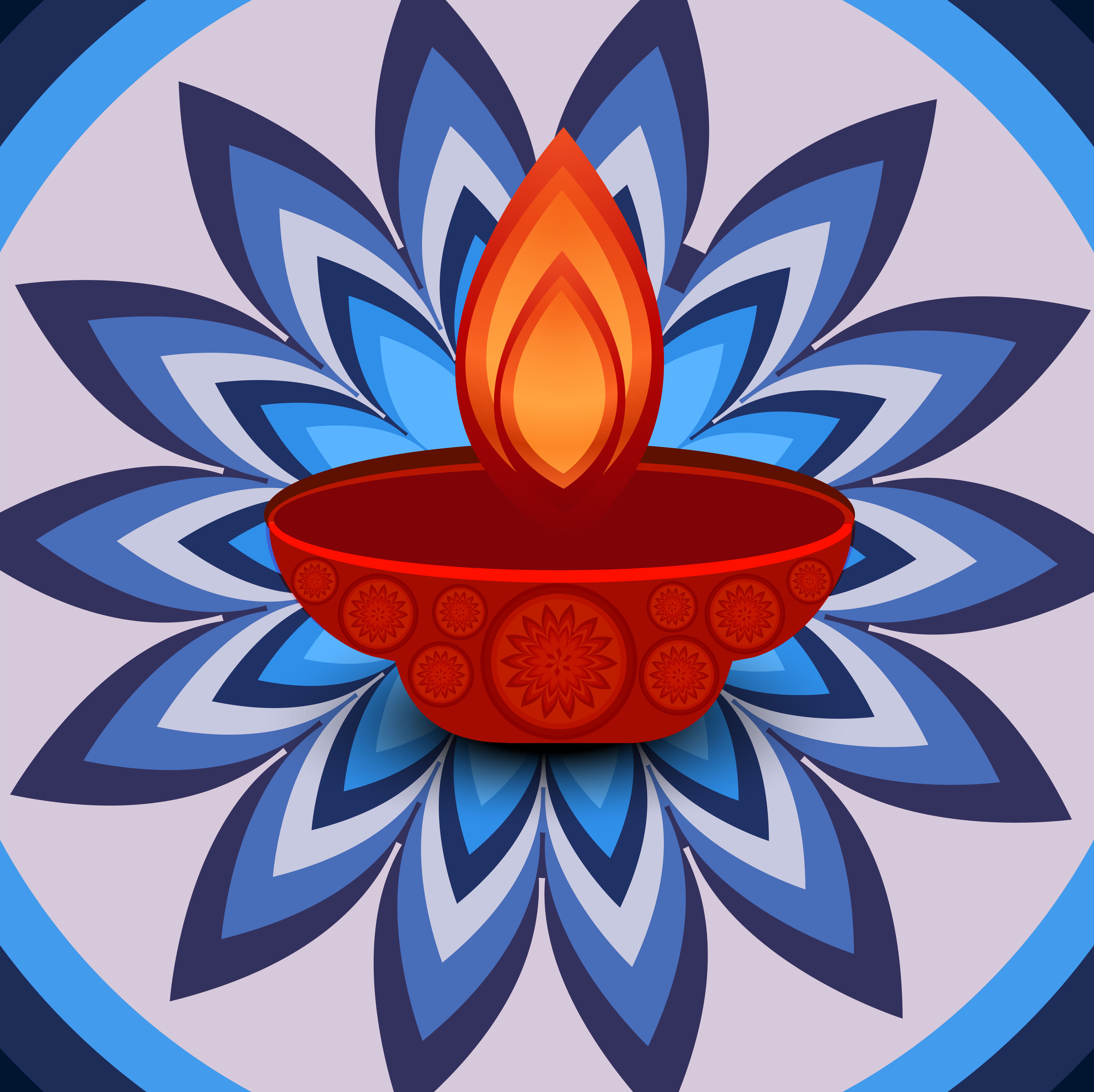 beautiful stylish rangoli happy diwali colorful hindu diya festival background