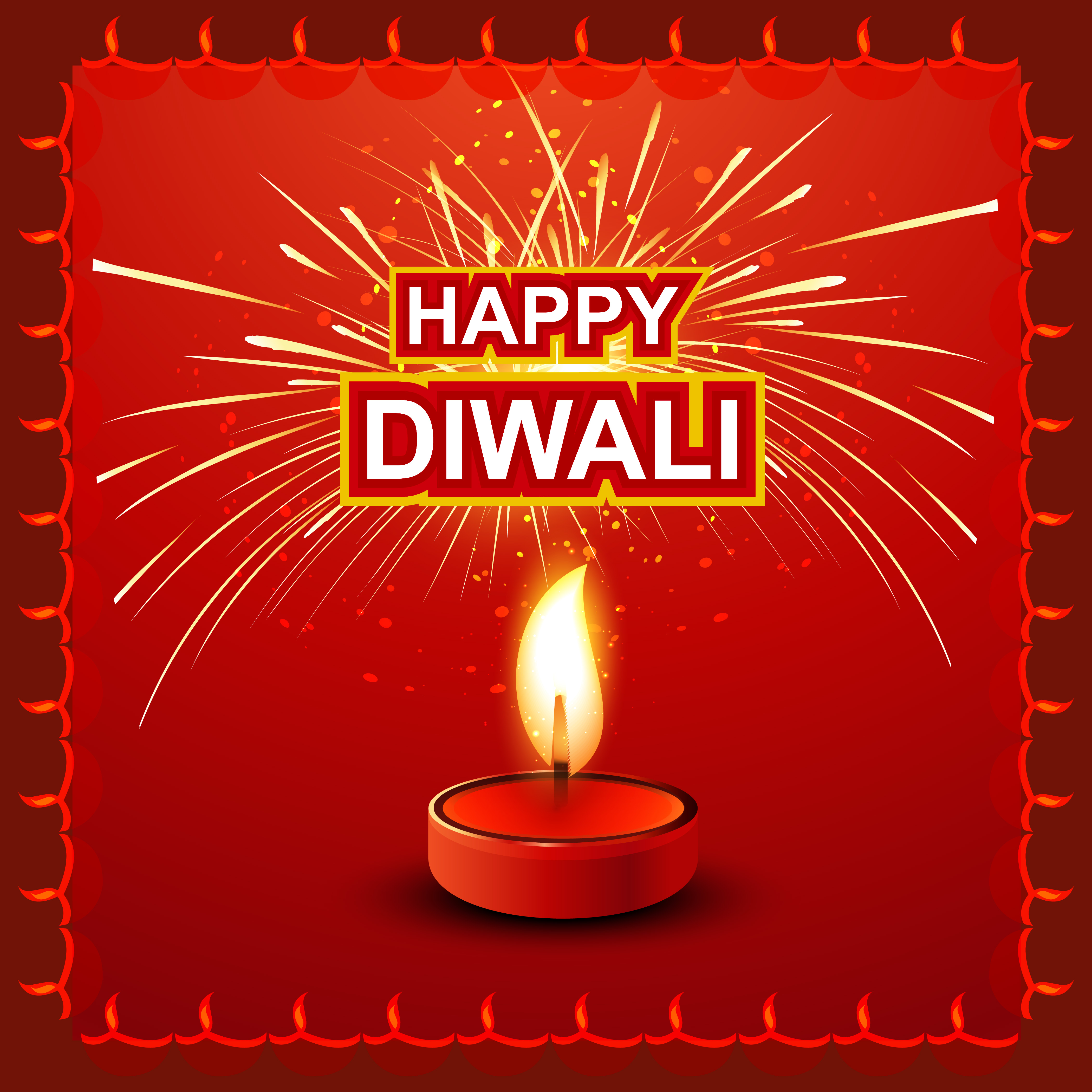 happy diwali festival colorful line wave celebration card illustration vector