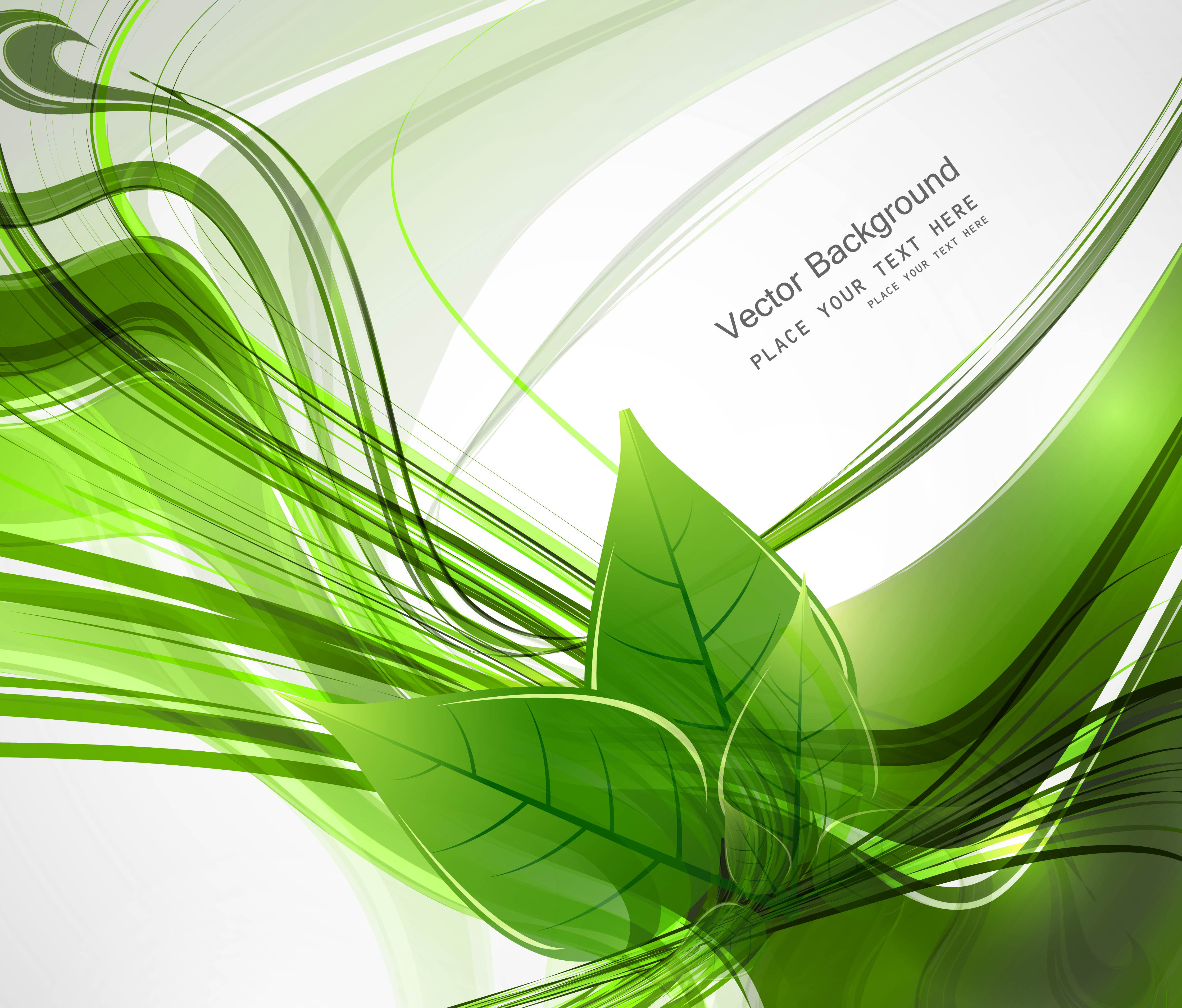 abstract vector natural eco green lives line wave illustration