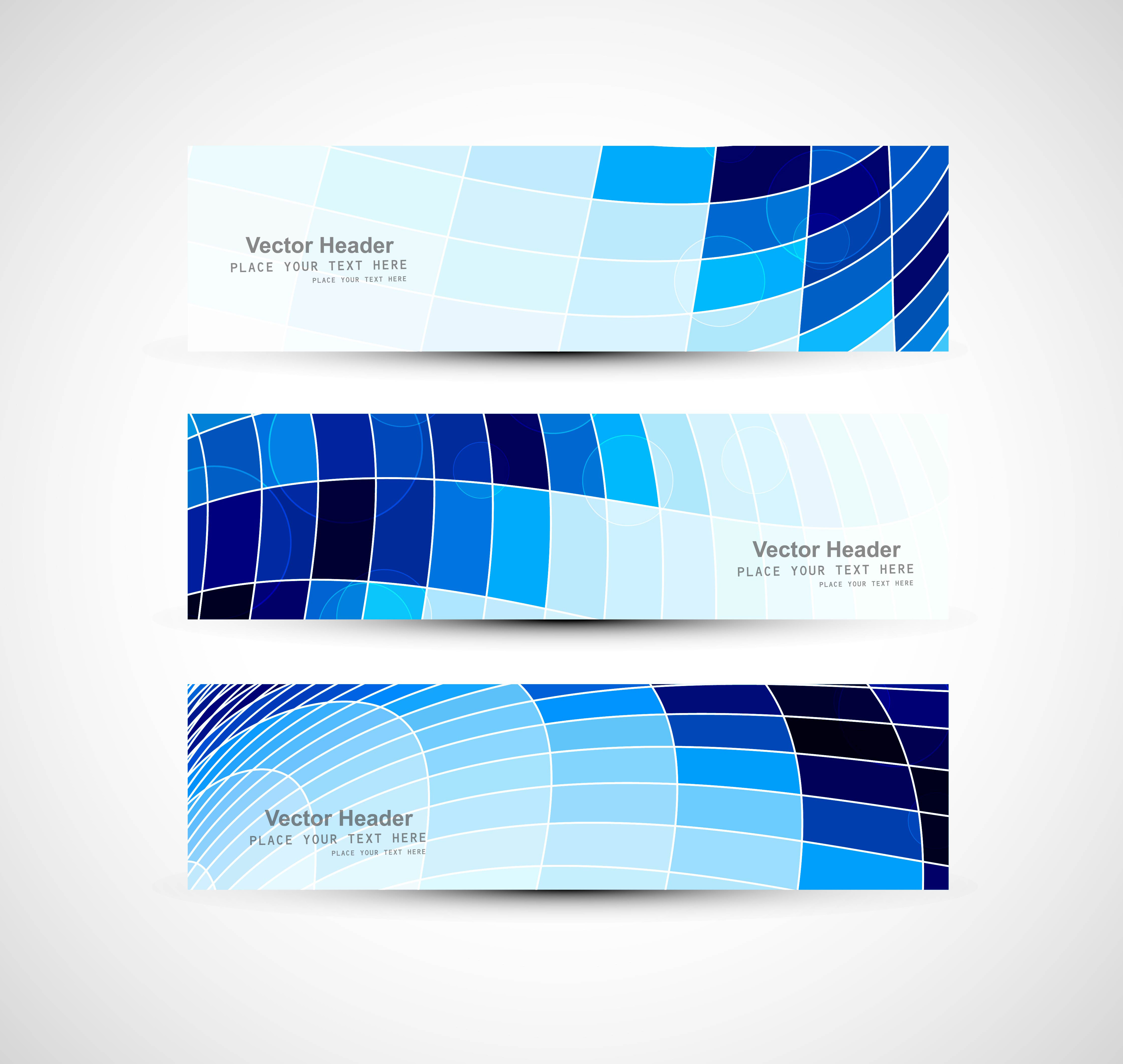 abstract mosaic header blue colorful vector illustration