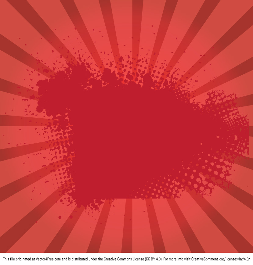 red grunge sunburst vector