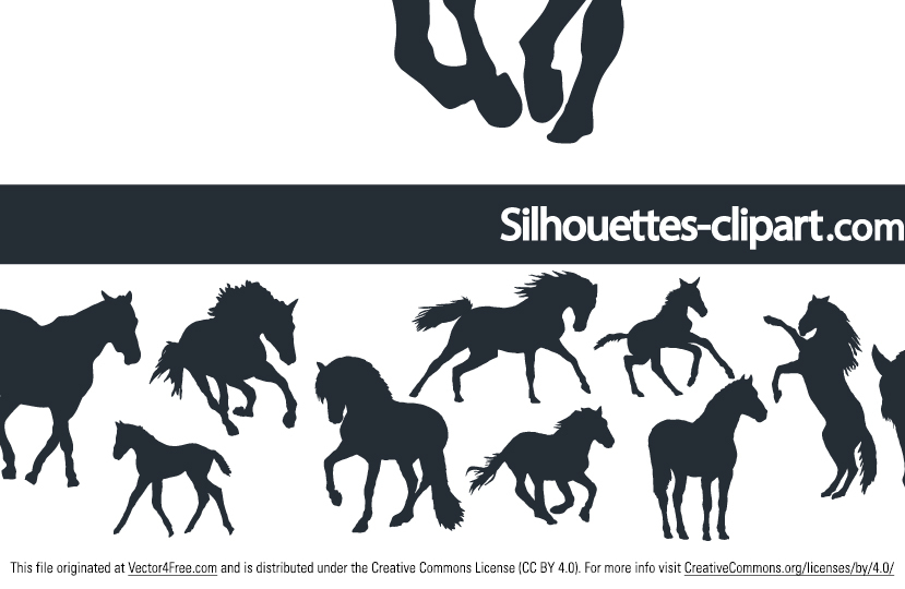 horse silhouette vectors