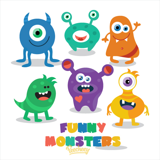 cute little monsters ready for halloween party