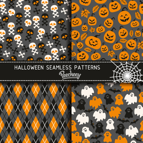 halloween seamless patterns