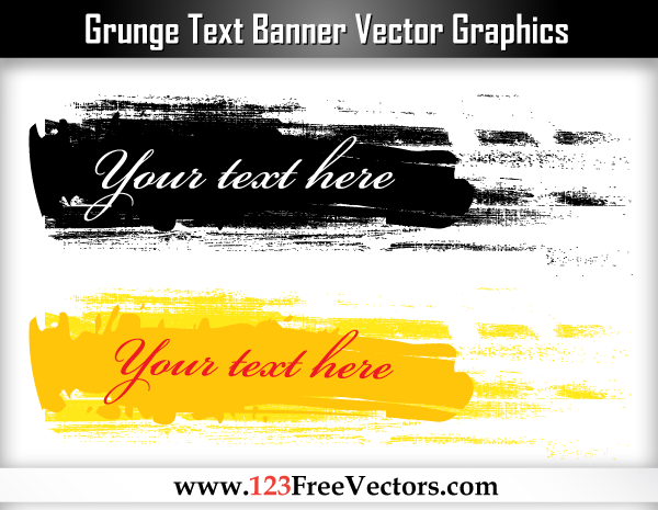 free grunge text banner vector graphics