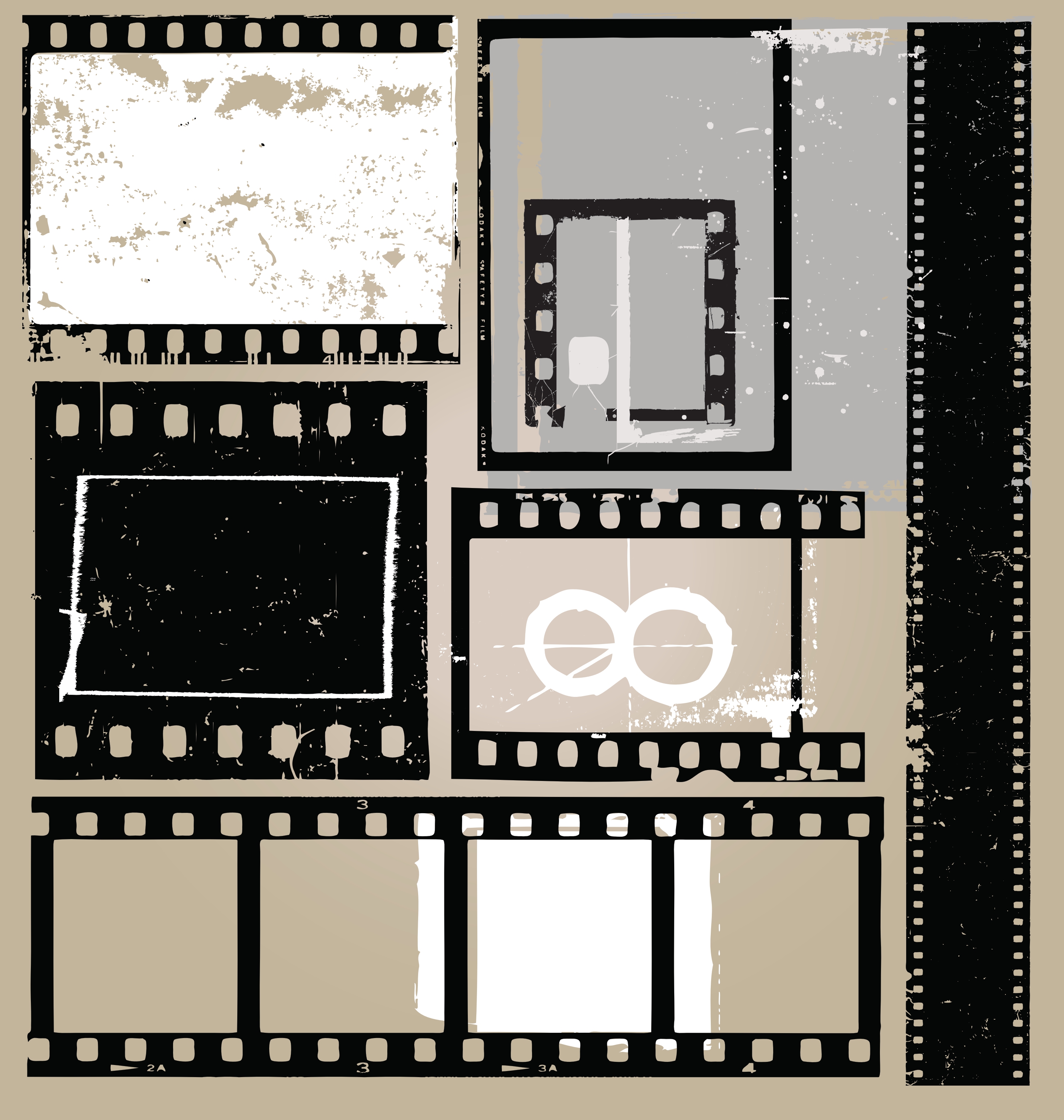 grunge film elements vector