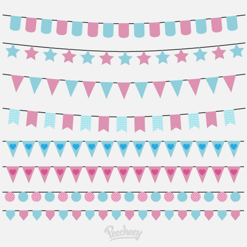 birthday party flags set