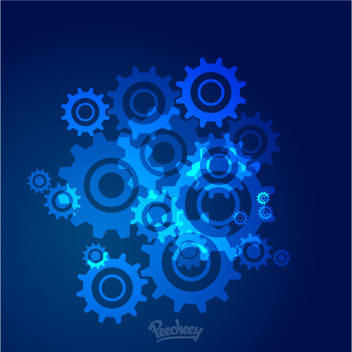 blue cogwheels background