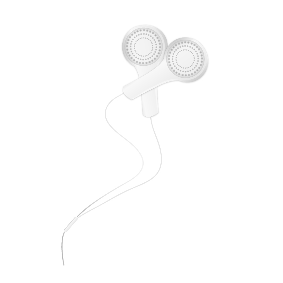 white small headphones