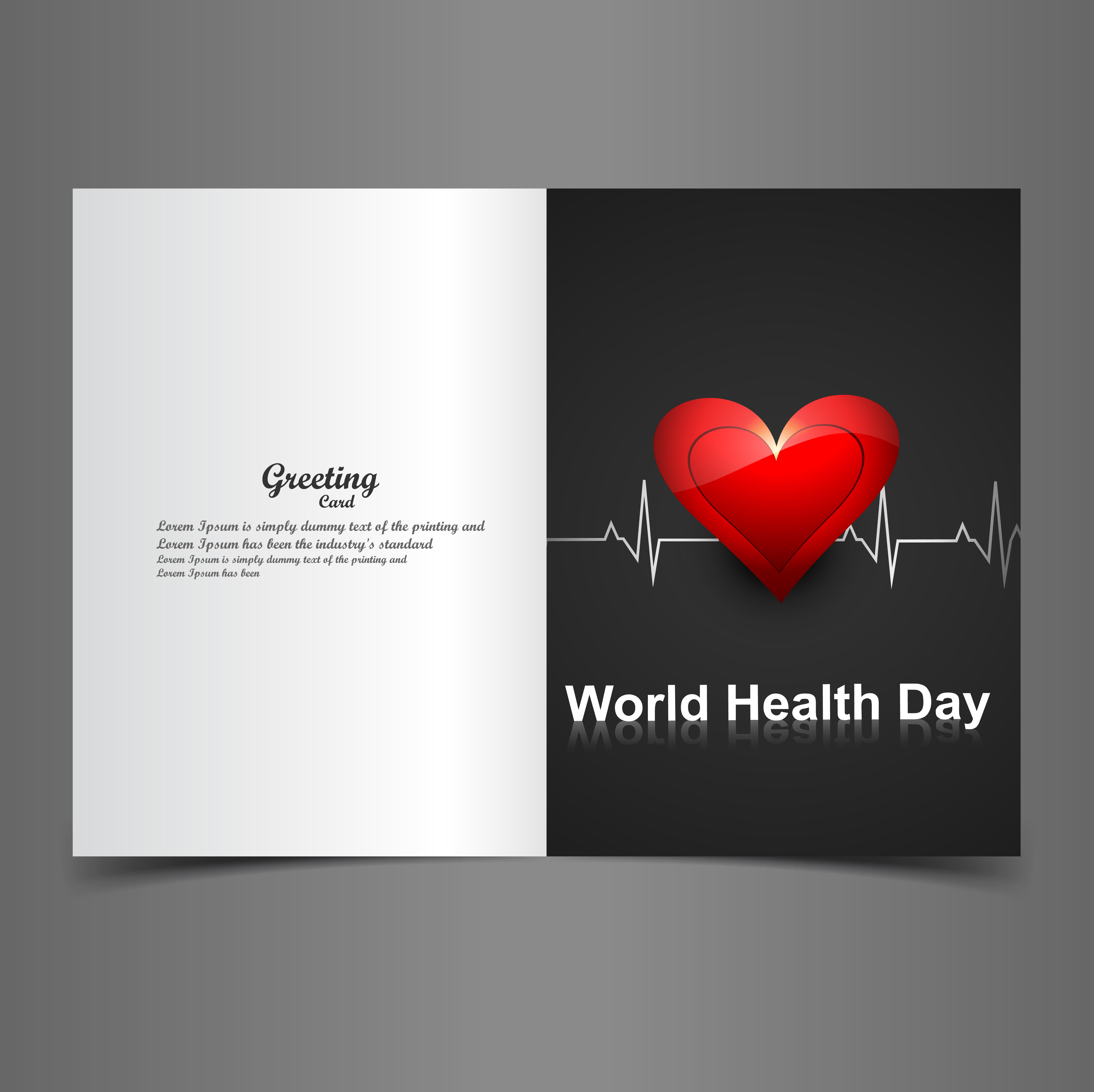 beautiful vector greeting card world health day background illustration