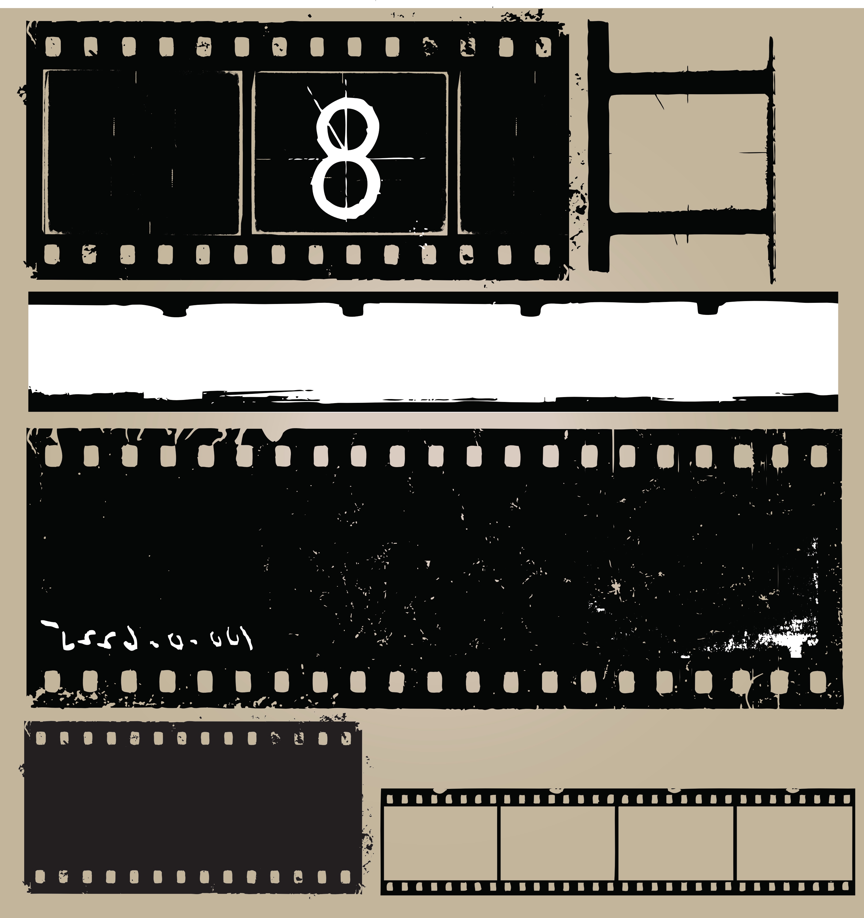 grunge film elements vector