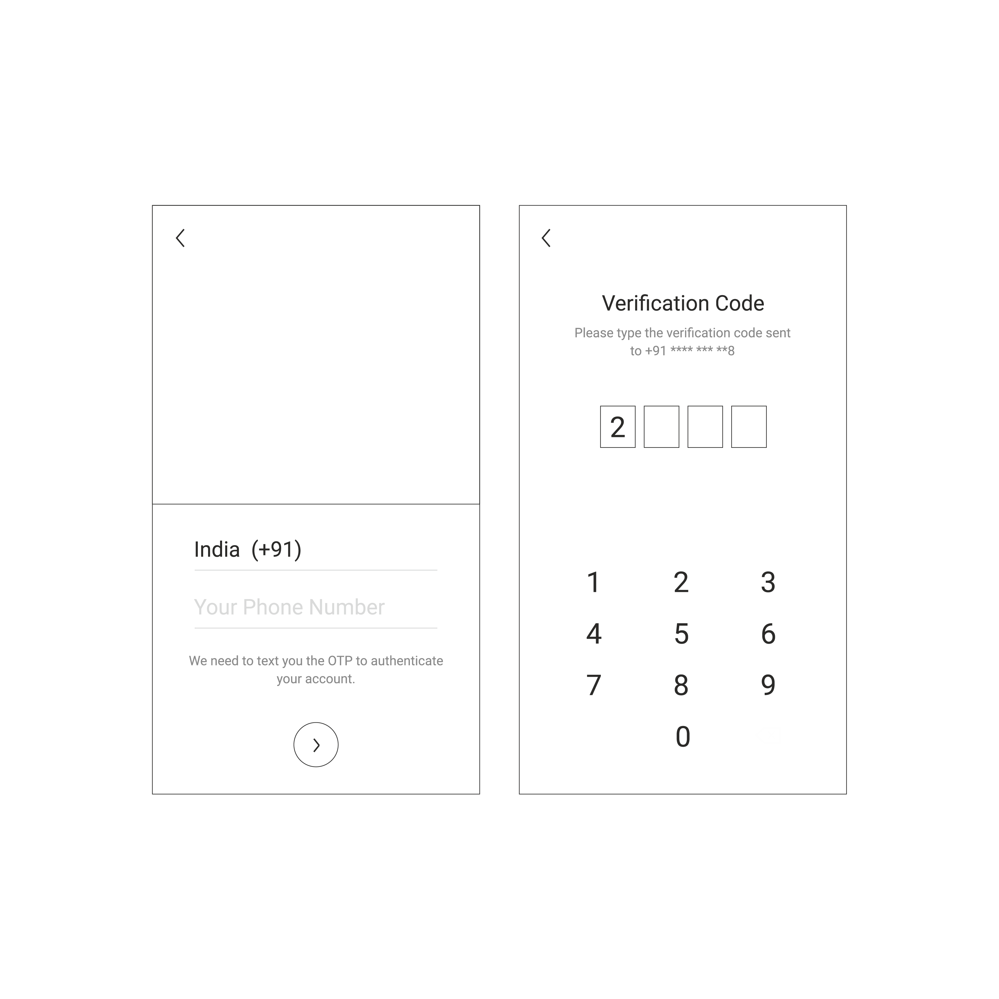 otp verification ui wireframe