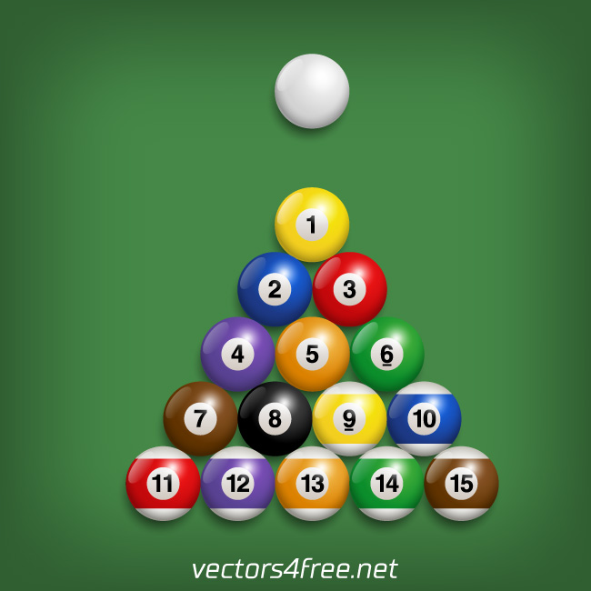 billiard ball set vector