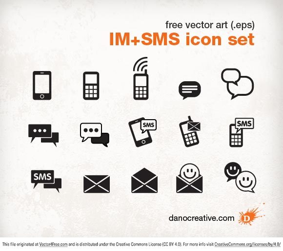 instant messenger sms icon set