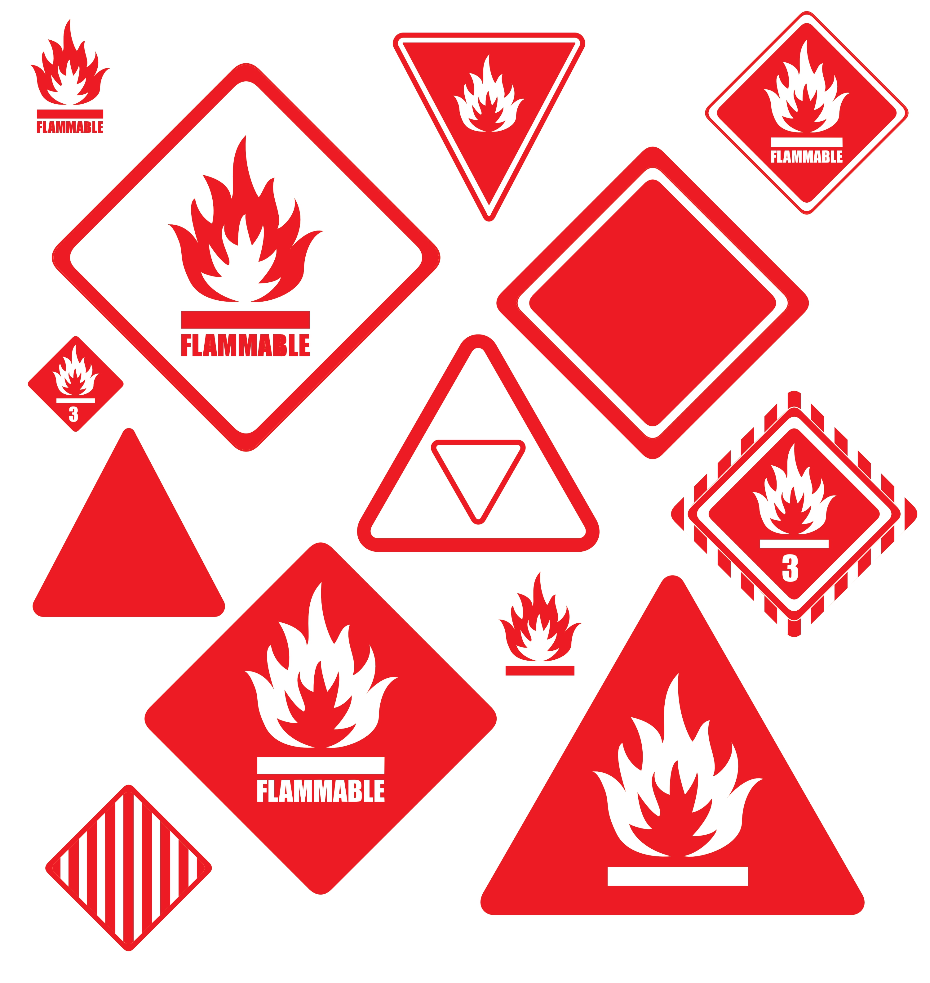 flammable signs vector