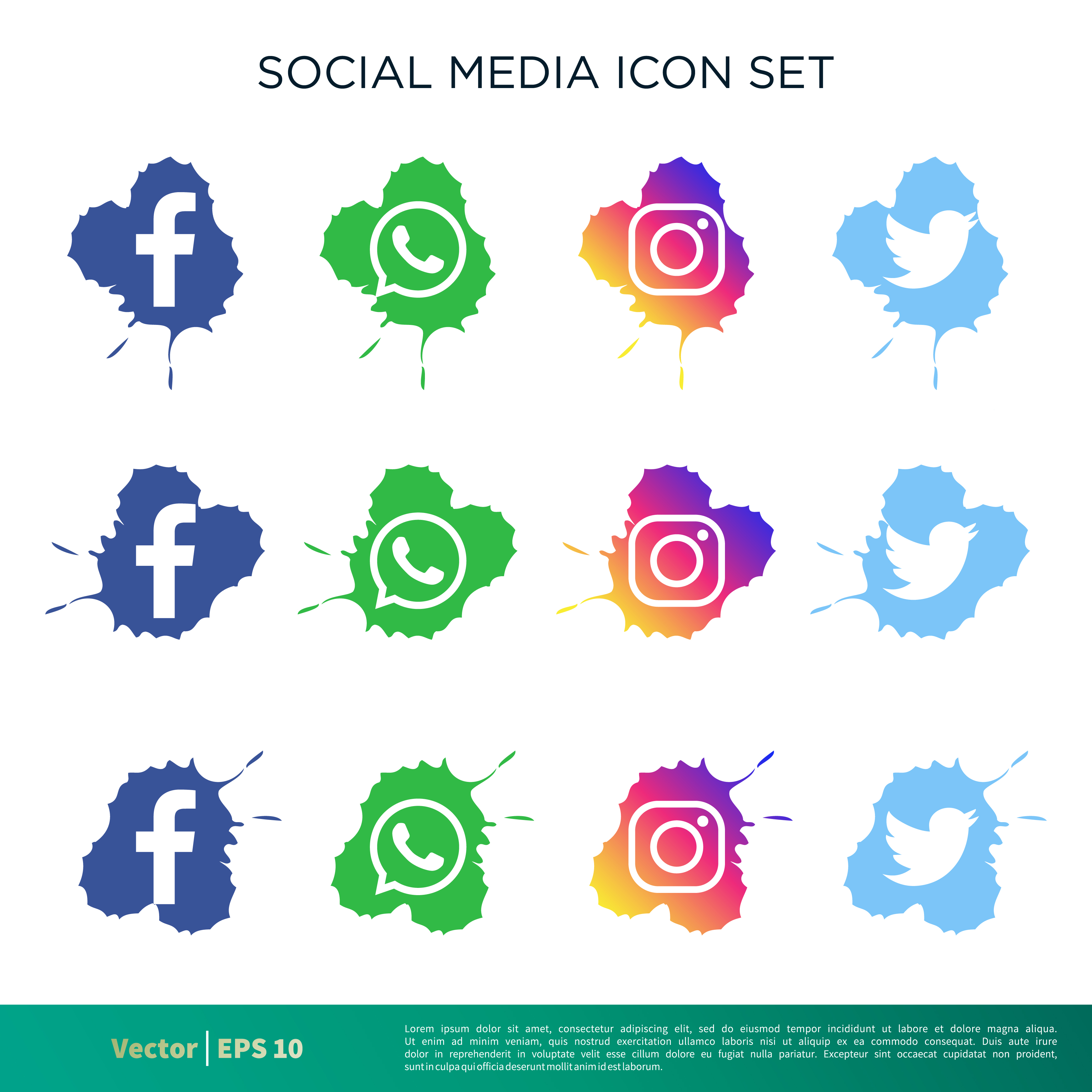 social media set icon vector