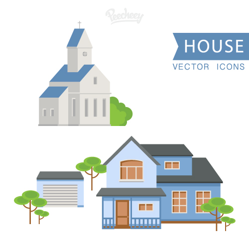 house set flat design