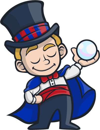 kid magician with a crystal ball