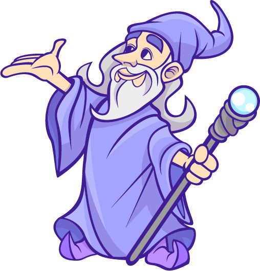 wizard with a magic stick