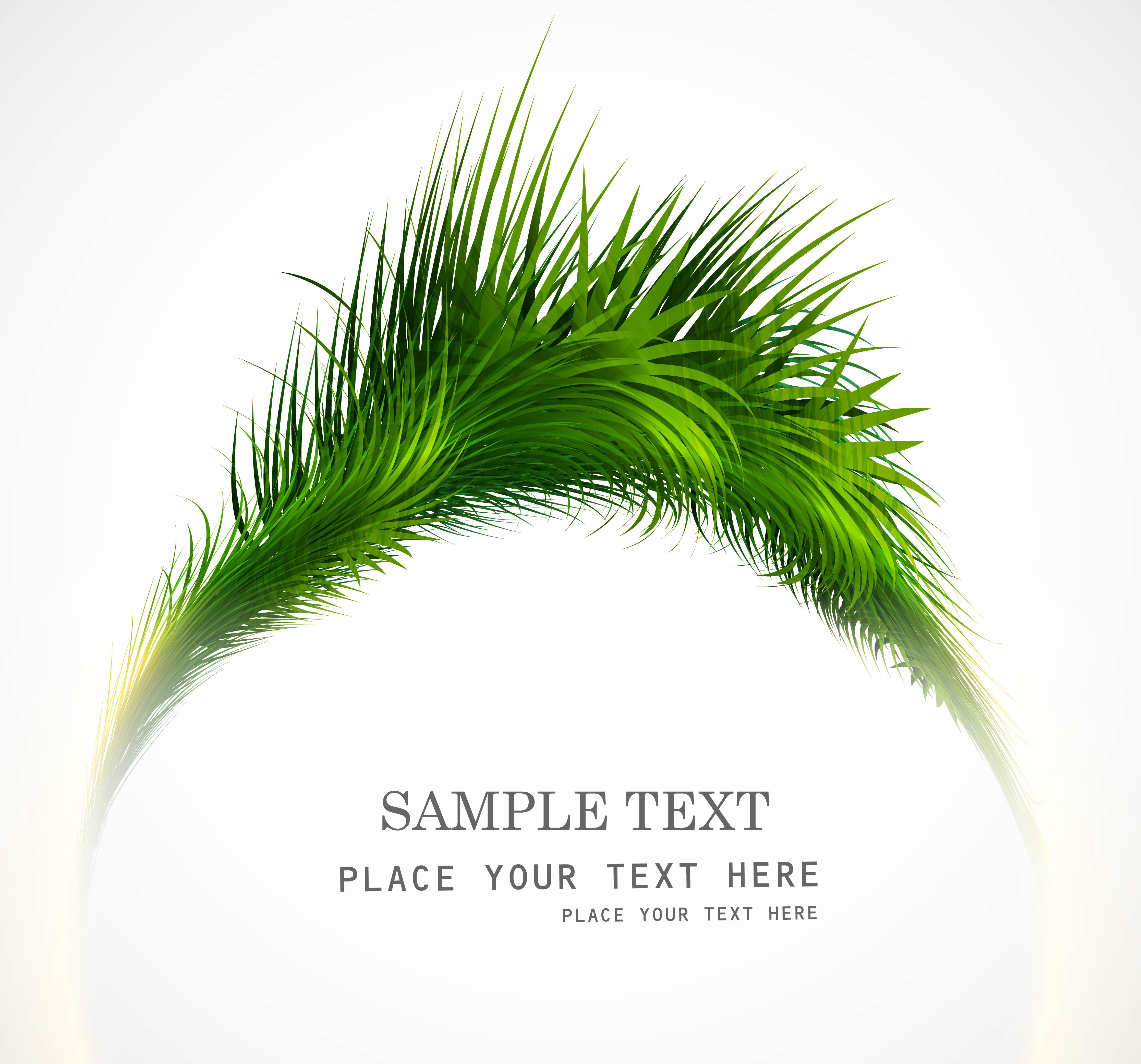 abstract shiny green grass vector circle frame illustration