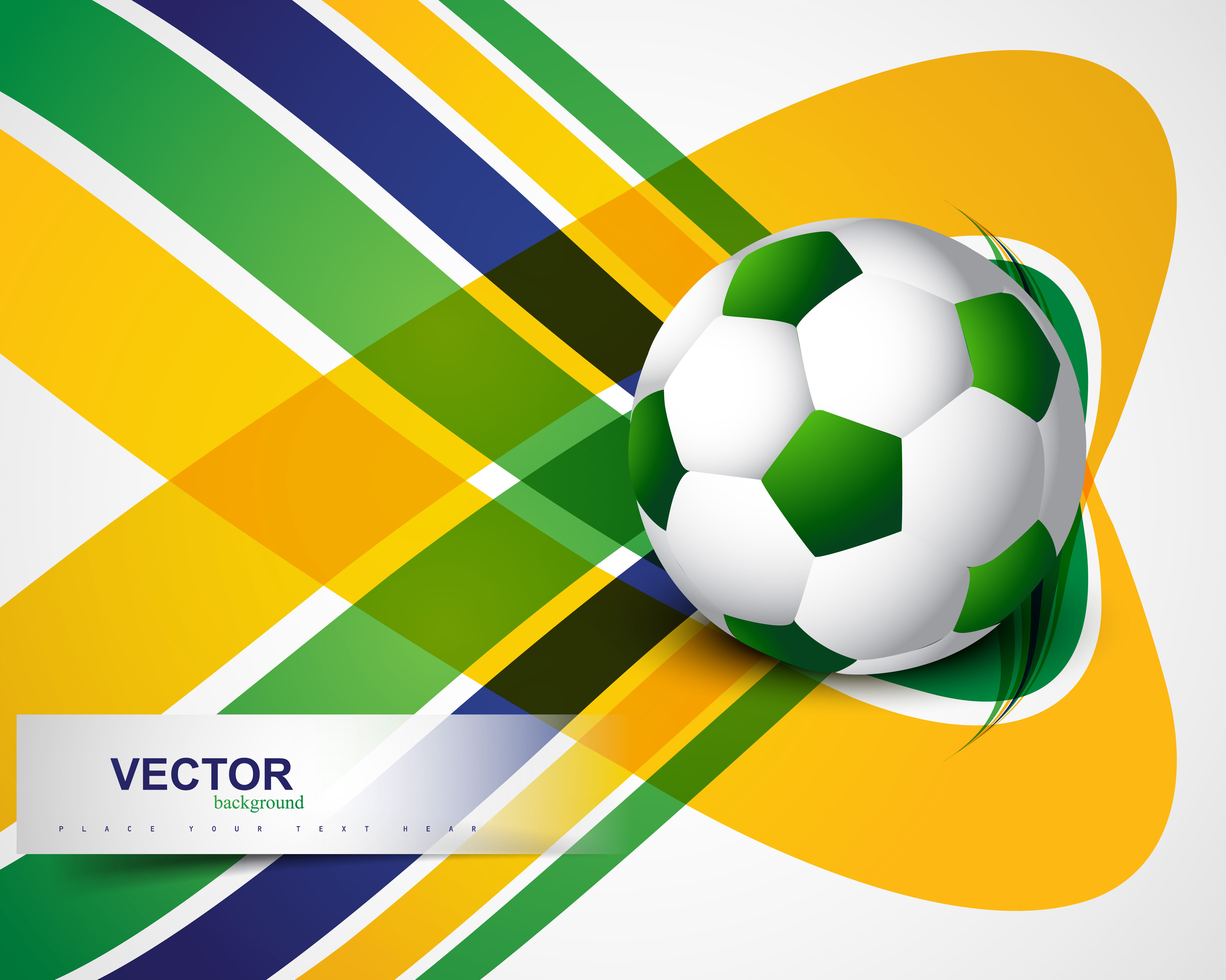 brazil flag concept stylish wave soccer background colorful vector