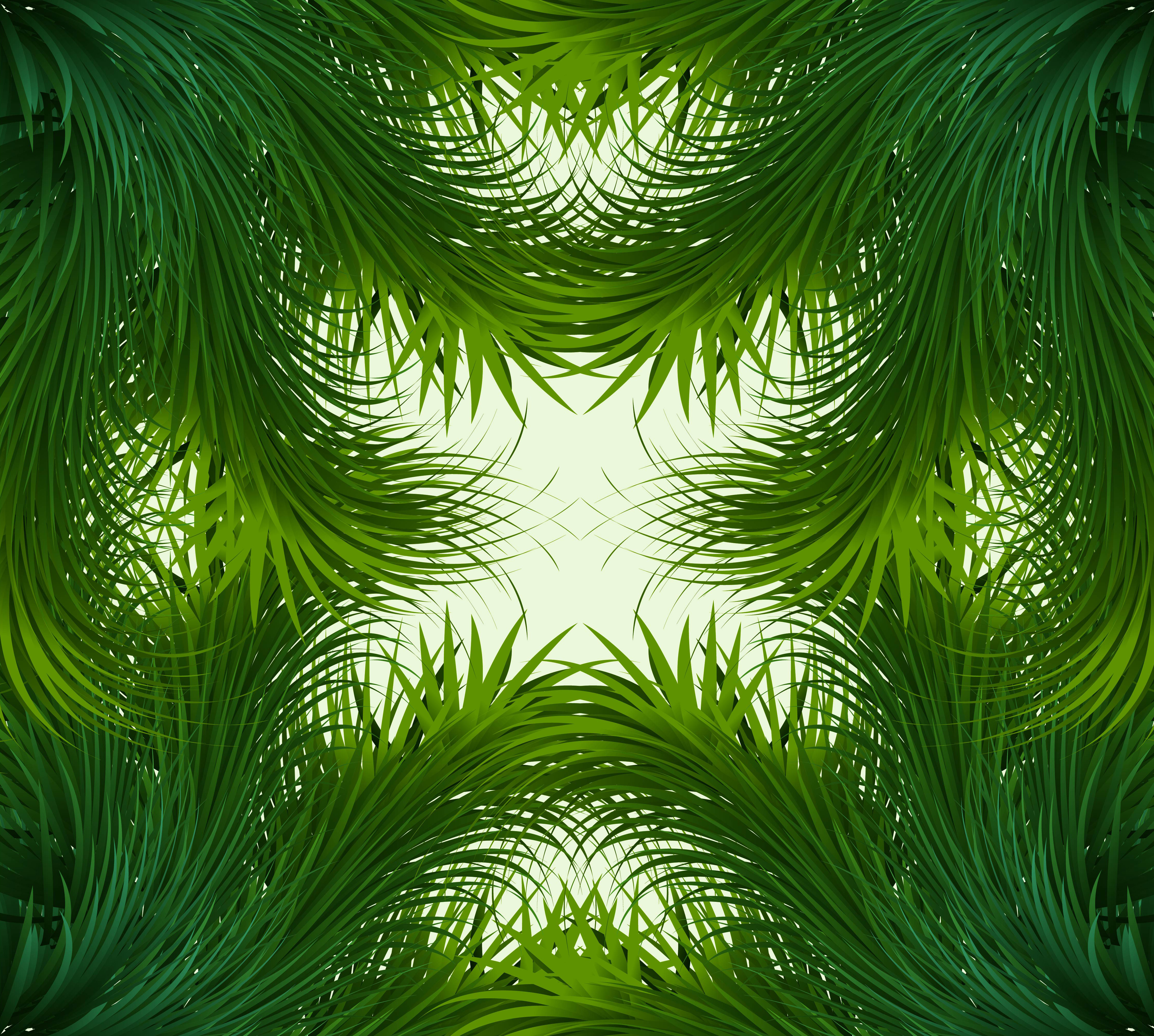 abstract shiny green grass vector frame background