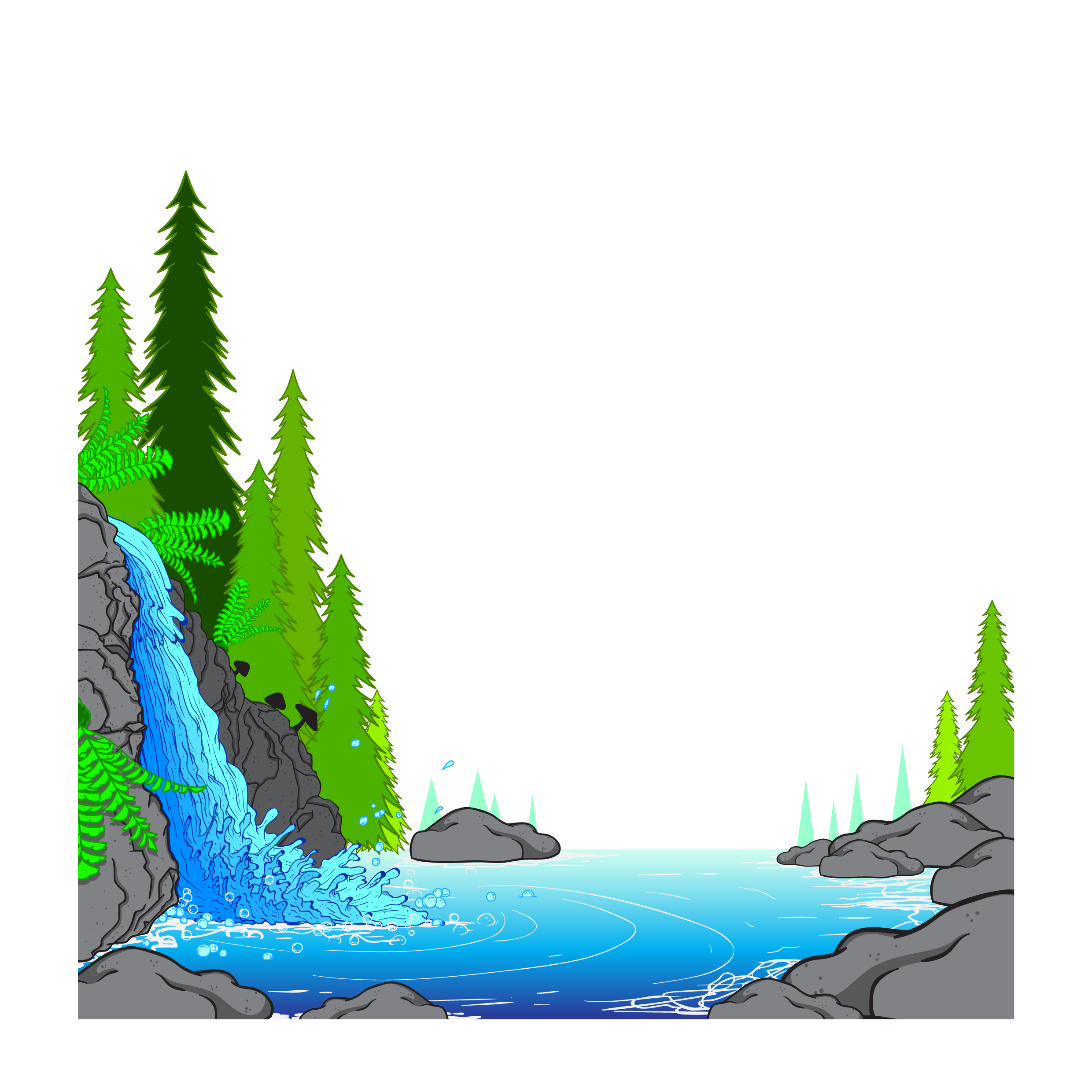 waterfall illustration