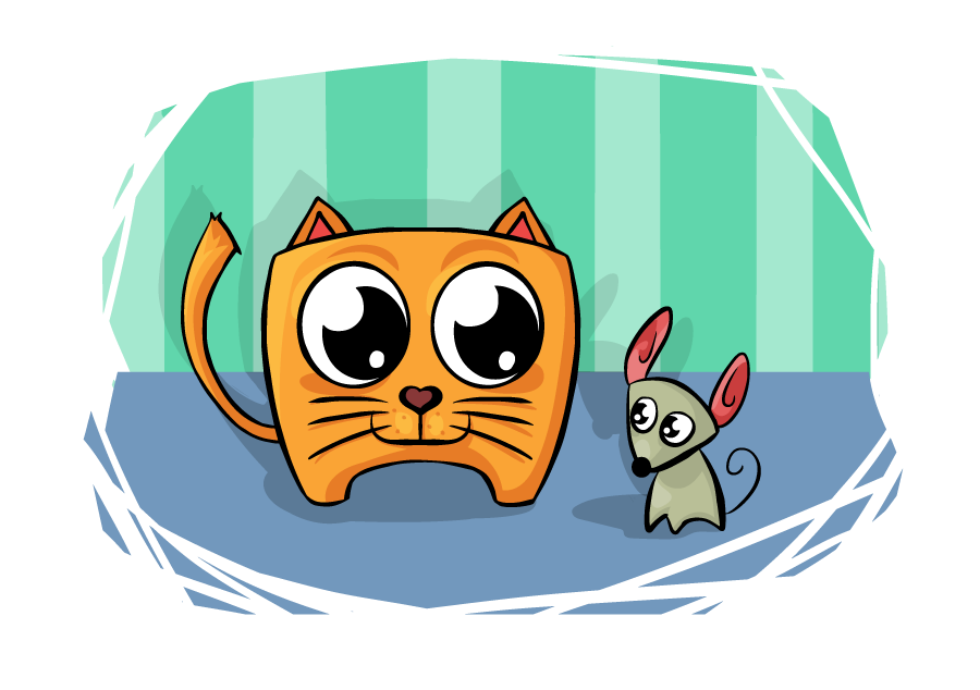 vector cat and mouse