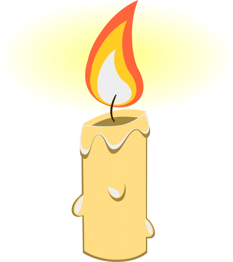 bright candle vector illustration with realistic cartoon design