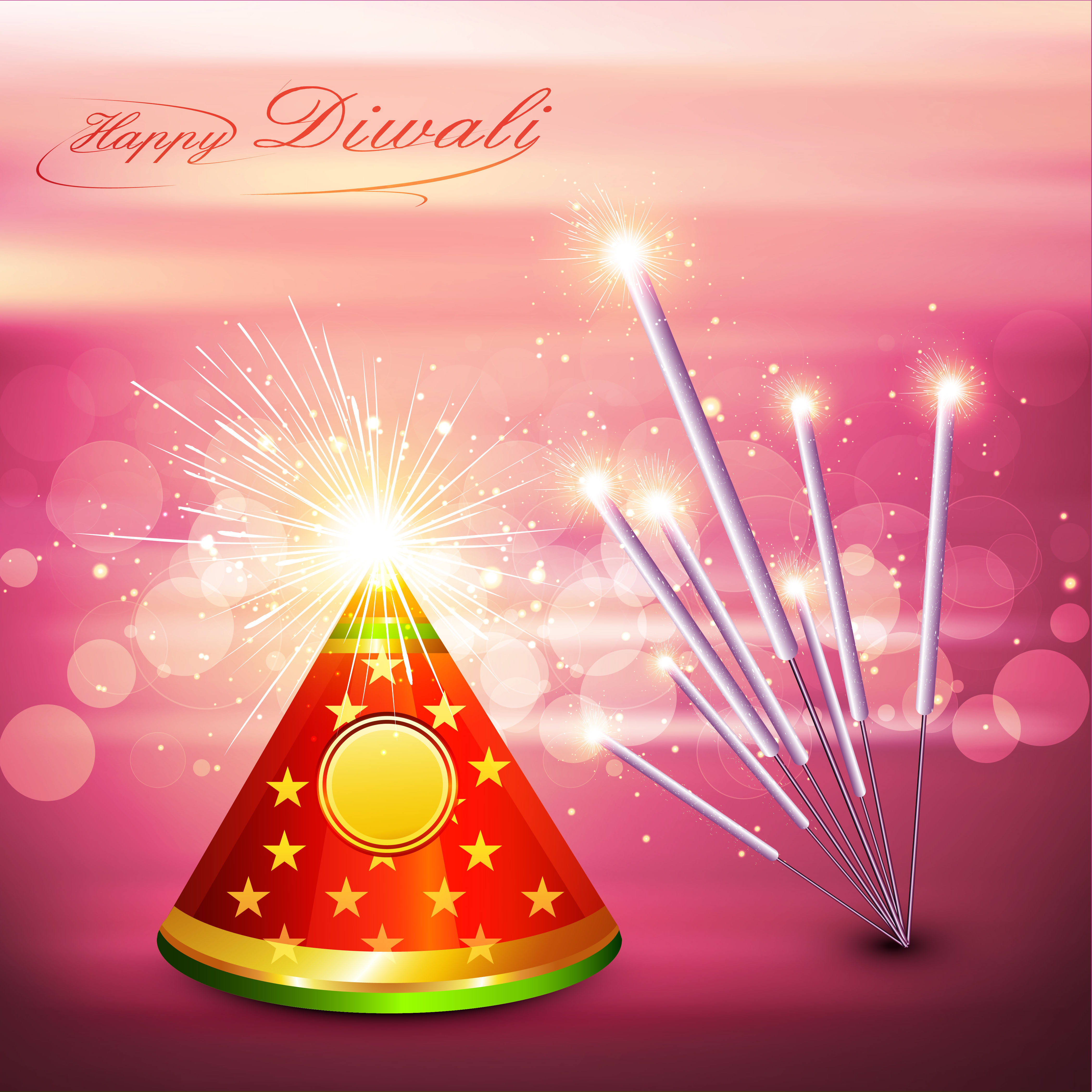 diwali crackers hindu festival bright colorful vector design