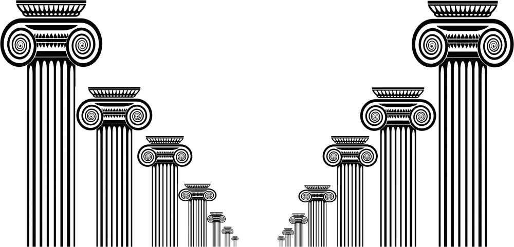 columns architecture vector illustration with black and white