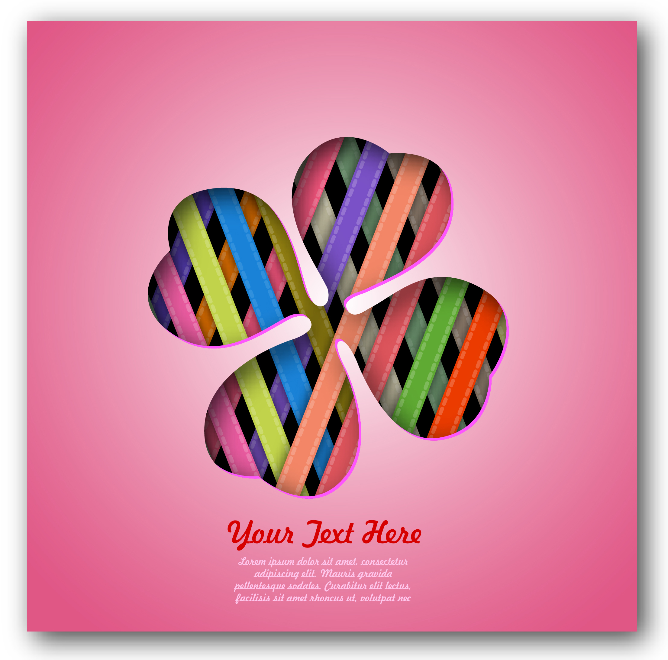 3d petals on pink background for card design