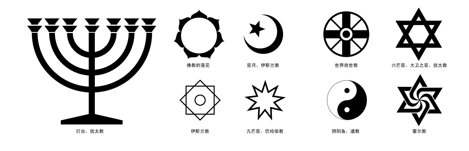 religious symbols vector