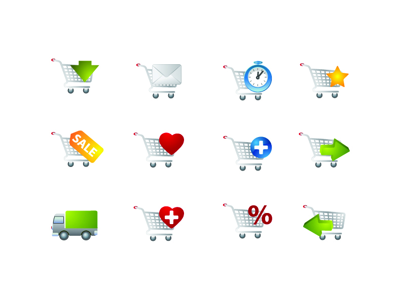 practical shopping cart icon vector