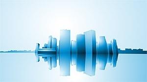 city highrise buildings reflection vector