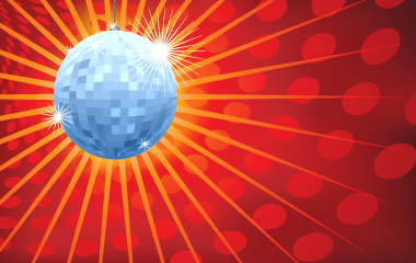 crystal ball and disco light background radiation vector