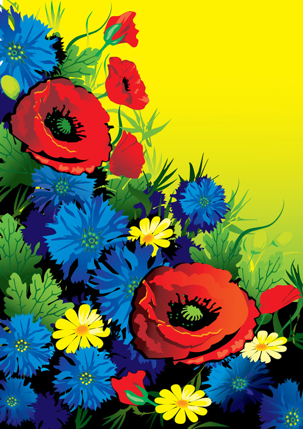 gorgeous flowers vector