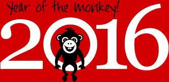 2016 year of the monkey vector