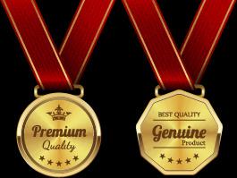 sparkling award medal vector set