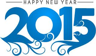 new year15 text design set vector