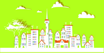 paper city vector illustration