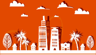 paper city vector illustration