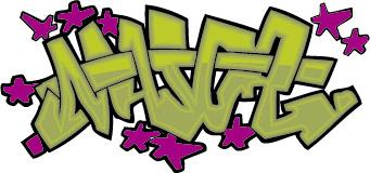 funny graffiti alphabet design vector