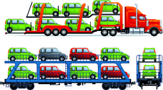 car transporter creative vector