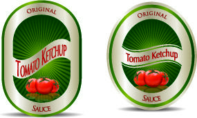 ketchup label stickers creative vector