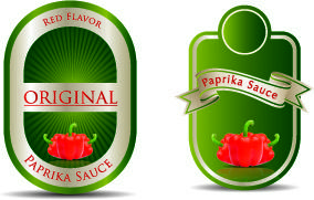 ketchup label stickers creative vector