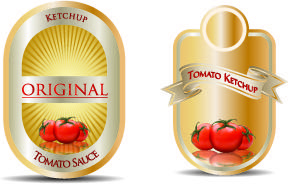 ketchup label stickers creative vector