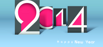 2014 year vector background set